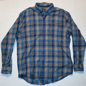 GH Bass & Co Mens Button Up Shirt Large Long Sleeve Blue